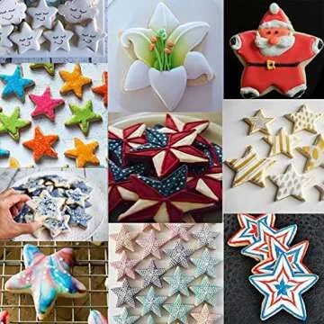 Antallcky Star Cookie Cutter Set - 5 Stainless Steel Molds