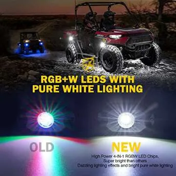 Xprite RGBW LED Rock Lights Kit with Bluetooth & Wireless Remote Controller for Off-Road Vehicles