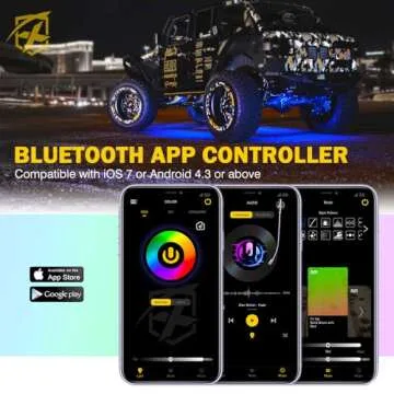 Xprite RGBW Rock Lights Kit - Bluetooth Multicolor LED Lights