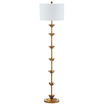 Safavieh FLL4003A Lighting Collection Landen Leaf 63.5" Antique Gold Floor Lamp, Metal