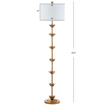 Safavieh FLL4003A Lighting Collection Landen Leaf 63.5" Antique Gold Floor Lamp, Metal