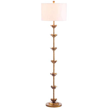 Safavieh FLL4003A Lighting Collection Landen Leaf 63.5" Antique Gold Floor Lamp, Metal