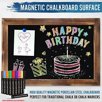 HBCY Creations 20x30 Wall Chalkboard with Magnetic Surface