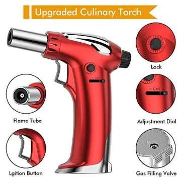 NANW Refillable Butane Torch for Cooking and Crafts