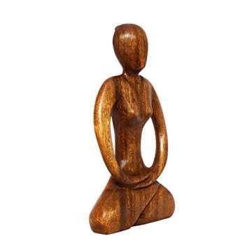 G6 Collection Wooden Handmade Abstract Sculpture Tranquility - Art Decorative Home Decor Handcrafted Figurine Accent Decoration Artwork Hand Carved, Abstract Yoga