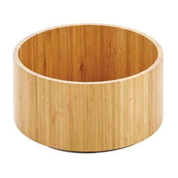mDesign Bamboo Lazy Susan Turntable for Kitchen & Pantry