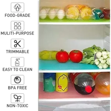 Aiosscd 7 PCS Colorful Refrigerator Shelf Mats