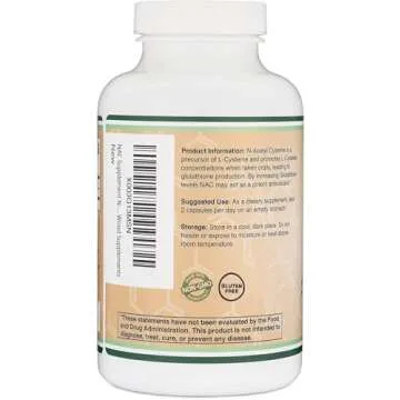 NAC Supplement N-Acetyl Cysteine (1,000mg Per Serving 500mg Per Cap, 210 Capsules) (Third Party Tested) with Odor Masking Technology to Boost Glutathione Levels by Double Wood