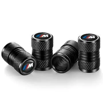 YHEESHIGN Universal Tire Valve Stem Caps - 4pcs Durable Black Design