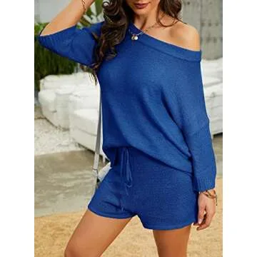 Mafulus Women's 2 Piece Off Shoulder Knit Set for Style