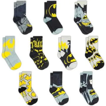 DC Comics Boys 10-Pack Socks for Toddler