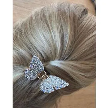 Multi Color Crystal Rhinestones Butterfly Hair Claw Clip for Women Girls