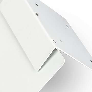 ECOSEAO Floating Book Shelves for Wall, Heavy-Duty Book Organizers, Iron Wall Mounted Shelves for Home Office Classroom Library, White Large (4)