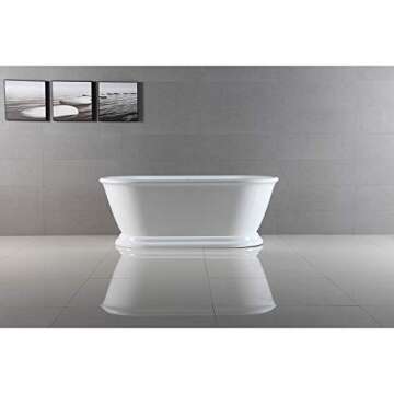 Elegant Kingston Brass Aqua Eden Pedestal Tub in White