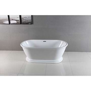 Elegant Kingston Brass Aqua Eden Pedestal Tub in White