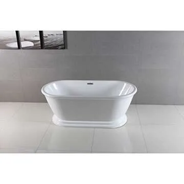 Elegant Kingston Brass Aqua Eden Pedestal Tub in White