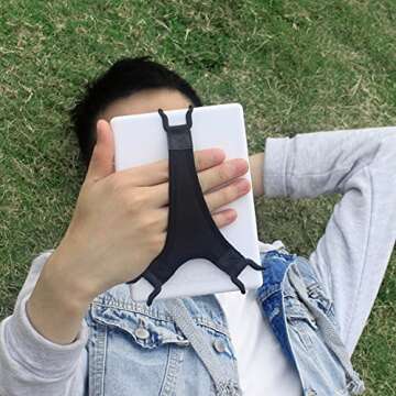 TFY Security Hand Strap Holder Finger Grip Compatible with Kindle E-Readers - Kindle e-Reader 6Inch / Kindle Paperwhite/Voyage/Oasis/Nook GlowLight Plus/Sony PRS-300 / PRS-350 (Black)