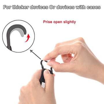 TFY Security Hand Strap Holder Finger Grip Compatible with Kindle E-Readers - Kindle e-Reader 6Inch / Kindle Paperwhite/Voyage/Oasis/Nook GlowLight Plus/Sony PRS-300 / PRS-350 (Black)