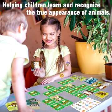 YTSQLER Animal Matching Game for Kids 100PCS Memory Card Game for Toddlers Preschool Learning Activities Memory Matching Cards Boys Girls Family Board Game