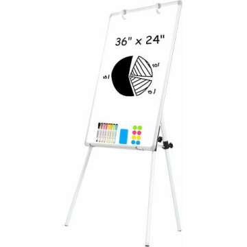 Magnetic Whiteboard Easel 24x36" - Adjustable Dry Erase Board