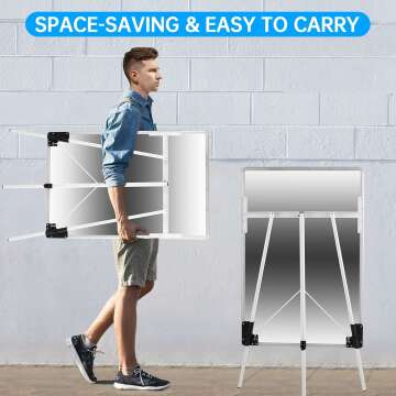 Magnetic Whiteboard Easel - Adjustable Height 24x36"