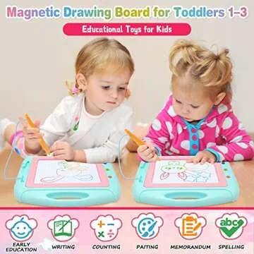 Toys for 1-2 Year Old Girls,Magnetic Drawing Board Toddler Toys for Girls Boys,Erasable Doodle Board Kids Toys,Birthday Gifts for 1 2 3 Year Old Girl