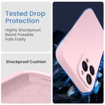 FireNova Designed for iPhone 15 Pro Case, Silicone Upgraded [Camera Protection] Phone Case with [2 Screen Protectors], Soft Anti-Scratch Microfiber Lining Inside, 6.1 inch, Chalk Pink