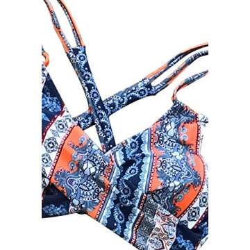 CUPSHE Women's Flower Dance High-Waisted Back Lace Bikini