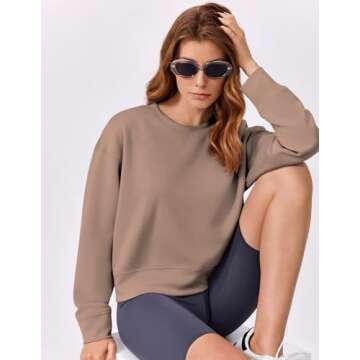 Stylish PINSPARK Cropped Crewneck Sweatshirt for Women