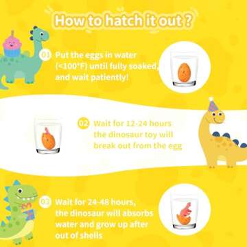 yocjoky 24 PCS Easter Eggs Fillers with Dinosaur Toys