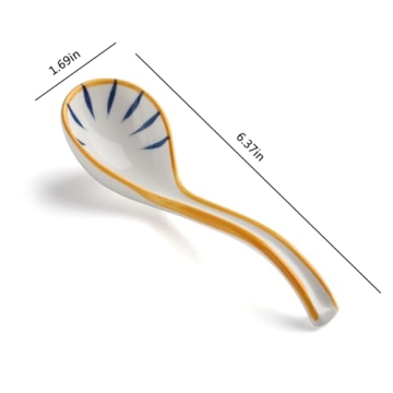 Ceramic Ramen Soup Spoon Set for Asian Dishes