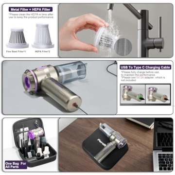 Powerful PeroBuno Air Duster Mini Vacuum for Cleaning