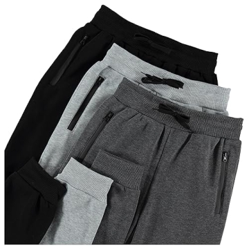 Boys Athletic Sweatpants 3Pk with Zipper Pocket