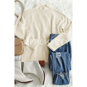 MEROKEETY Women's Cozy Turtleneck Sweater - Stylish Comfort