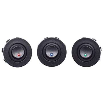 Cllena 12V Round Rocker Switch with Blue LED Light