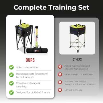 2-in-1 Tennis & Pickleball Hopper with Pickup Tube