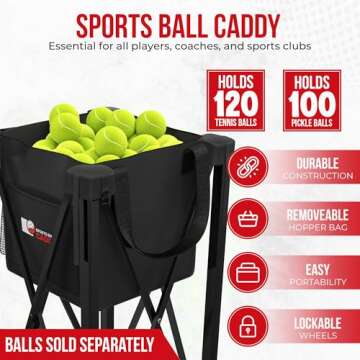 2-in-1 Tennis & Pickleball Hopper with Pickup Tube