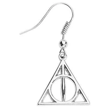 Harry Potter Deathly Hallows Silver Plated Earrings that Capture the Magic of the Wizarding World