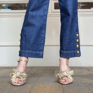 VIMISAOI Womens High Block Chunky Heel Sandals Fashion Open Toe Ankle Buckle Strap Pleated Bow Heel Sandals Wedding Dress Shoes Pumps