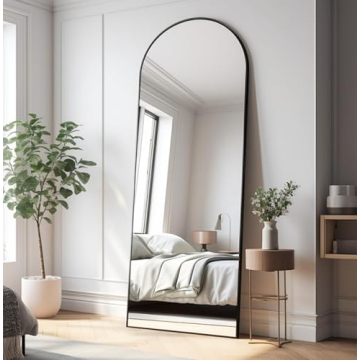 JAWGLOW Arched Full Length Mirror - Modern Free Standing Mirror with Stand