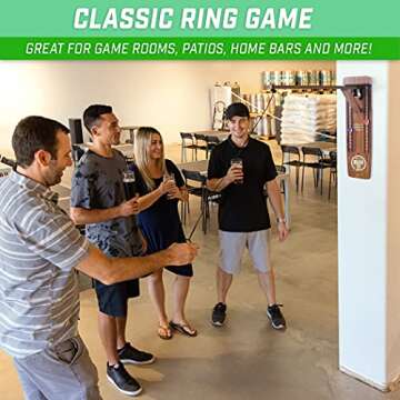 GoSports Hook 21 Wall Mount Ring Swing Game for All Ages