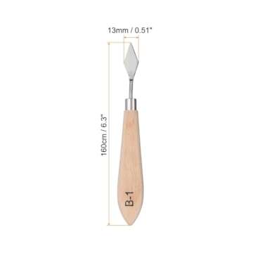 HARFINGTON 2Pcs Palette Knife Painting Tool 6.3" Stainless Steel Blade Spatula Painting Pallet Knife Beech Wood Handle for Oil Acrylic Canvas Color Mixing