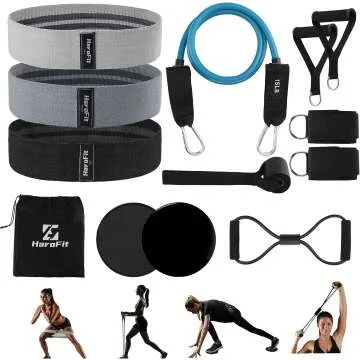 HaroFit 13-Piece Resistance Bands Set for Home Workouts