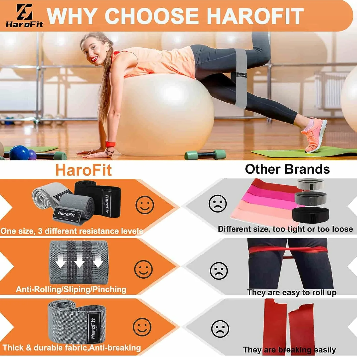 HaroFit 13-Piece Resistance Bands Set for Home Workouts