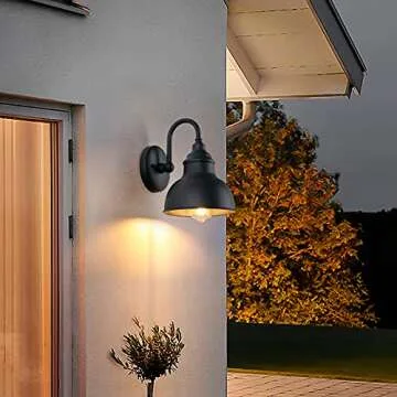 CHUXIA Gooseneck Barn Light Outdoor Farmhouse Barn Lights Waterproof Gooseneck Vintage Wall Sconces with E26 Light Bulb for Patio Porch