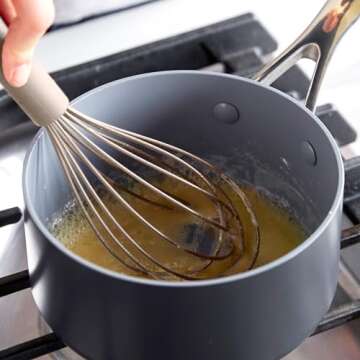 GreenPan Silicone Whisk, Mixing Blending Beating Stirring Cooking Kitchen Utensil, Flexible Rubber Nonstick Cookware, Rigid Steel Core, Heat-Resistant, Anti-Slip Handle BPA-Free Dishwasher Safe, Taupe