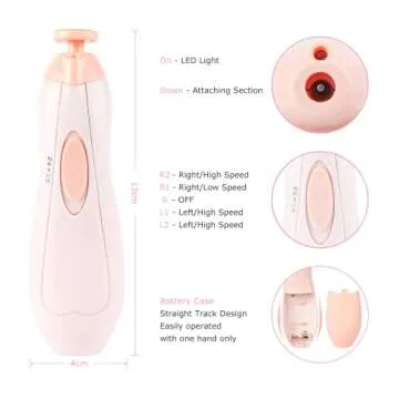 Baby Nail Filer and Baby Nail Clippers with Light Set, Lupantte Electric Infant Nail Trimmer Kit, for Newborn Toddler Kids Toes and Fingernails, Polish and Trim