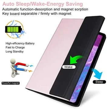 iPad 9th Generation Case with Keyboard 10.2 inch, Removable Wireless Bluetooth Keyboard| Slim Folio Protective Cover with Pencil Holder for iPad 9th 2021/8th 2020/7th 2019/Air 3rd Gen/Pro 10.5