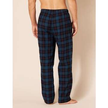 Amazon Essentials Men's Flannel Pajama Pant (Available in Big & Tall), Black Blue Plaid, Small