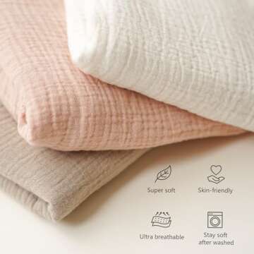 Konssy Muslin Baby Lounger Cover 1 Pack, 100% Cotton Newborn Lounger Cover, Soft and Breathable Lounger Slipcover, Cover Only